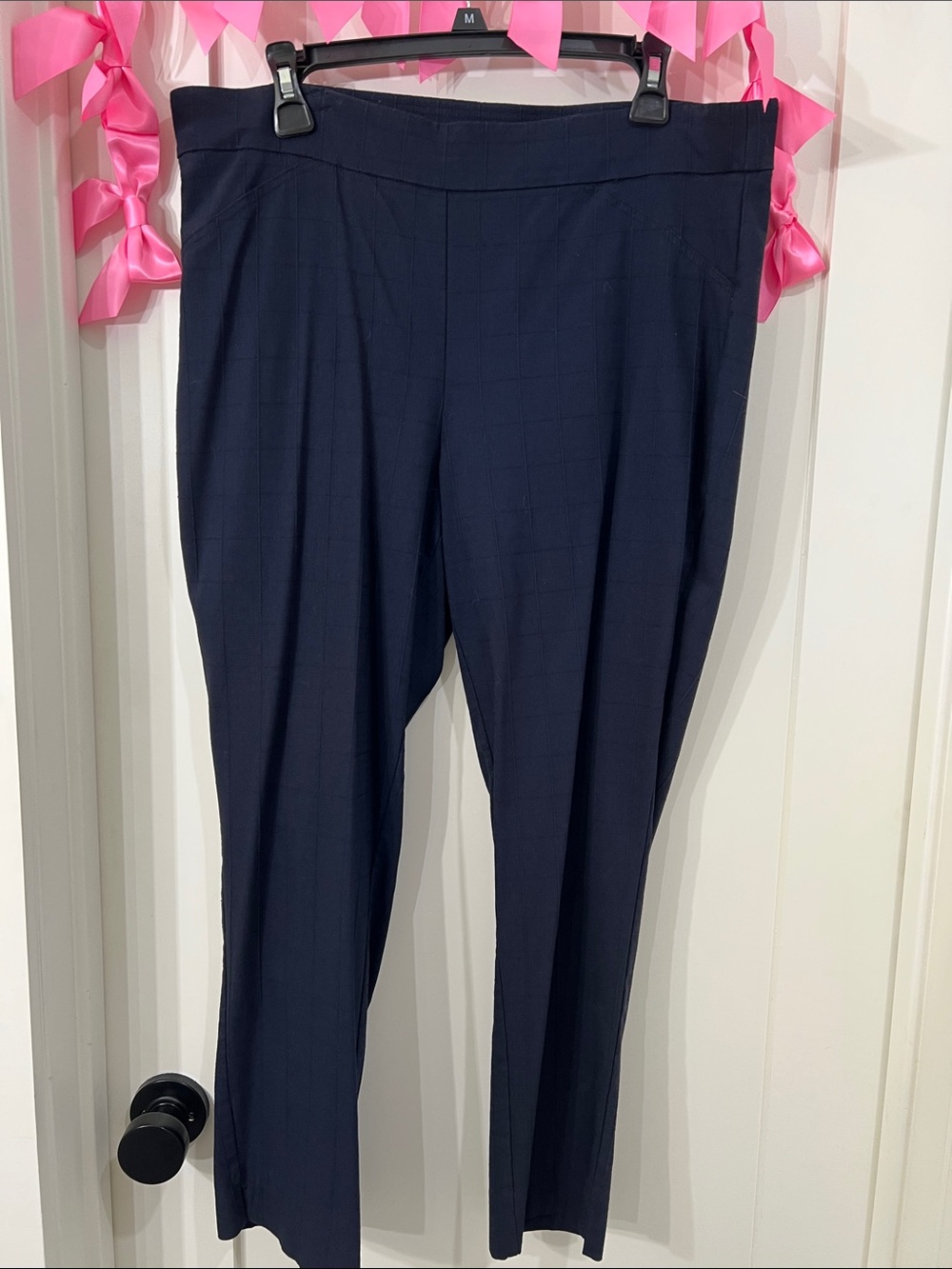 Anne Klein Navy Ankle-Length Cropped Dress Pants